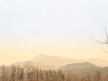 Scenic view of mountains against clear sky