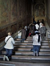 People walking on stairs