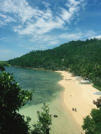 High angle view of beach