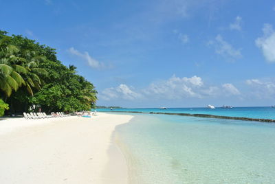 Scenic view of beach against sky