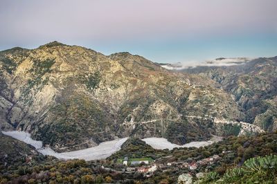 Scenic view of mountains against sky