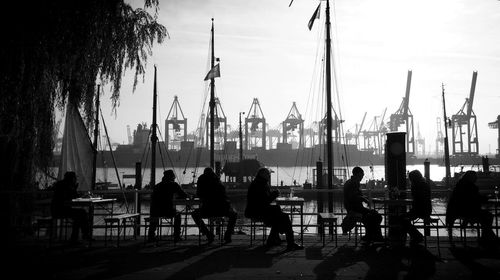 Boats in harbor