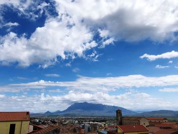 High angle view of townscape against sky