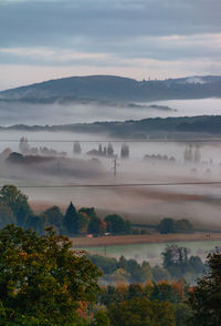 Scenic autumn landscape in schallbach, baden-wuerttemberg, germany. 