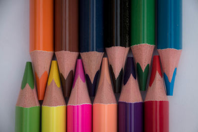 Close-up of colored pencils