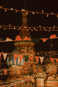 Low angle view of illuminated lanterns