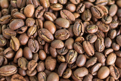 Full frame shot of roasted coffee beans