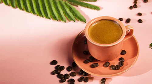 Close-up of coffee on table