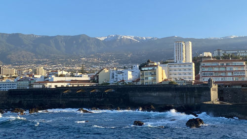 Buildings in city at waterfront