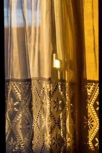 Close-up of illuminated curtain