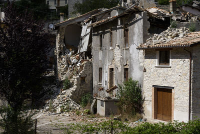 Building destroyed by a strong earthquake