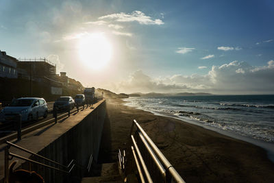 Panoramic view of beach against sky