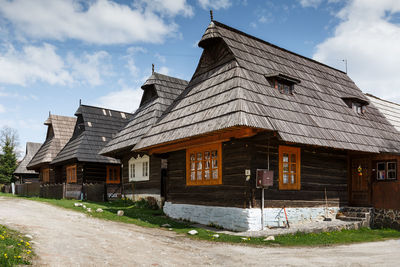 Traditional log cabins in folk architecture preservation area, orava.