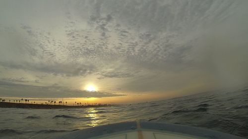 Scenic view of sea at sunset