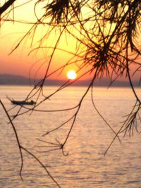 Scenic view of sunset over sea