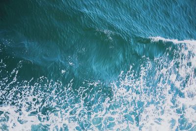 High angle view of swimming in sea