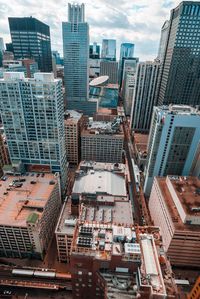 High angle view of city