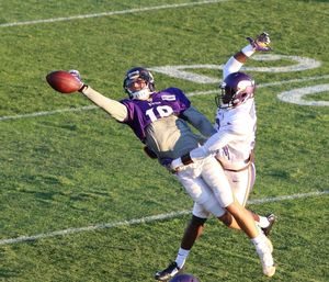 Full length of man playing on field