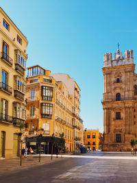 Low angle view of buildings in city