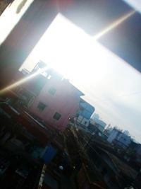 Low angle view of city against sky