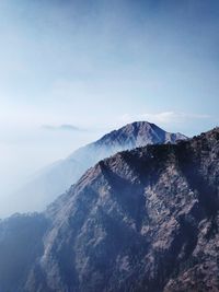 Scenic view of mountains against clear sky