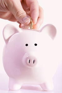 Close-up of piggy bank