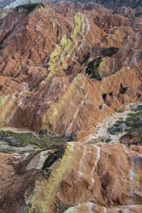 Aerial view of rock formations