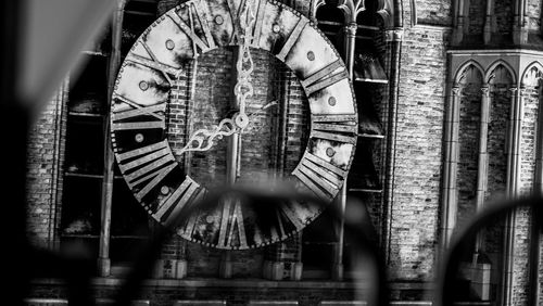 Close-up of clock in building