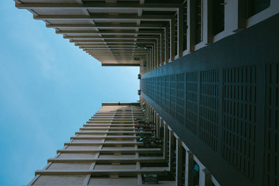 Low angle view of modern building against sky