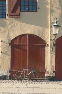 View of building with street light in background