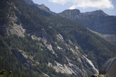 High angle view of mountain range against sky