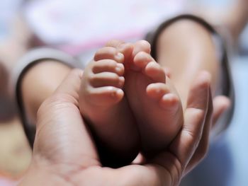 Close-up of baby hands