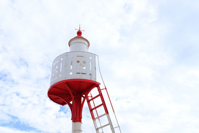 Low angle view of lighthouse against sky