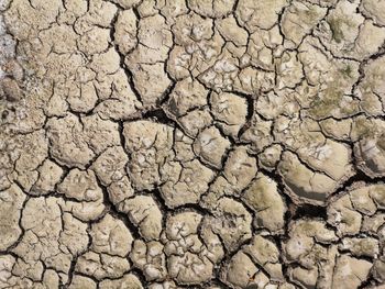 Full frame shot of cracked land