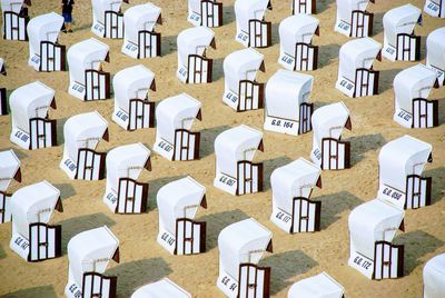 Hooded chairs at beach