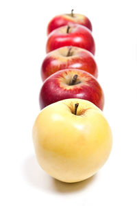 Close-up of apple against white background