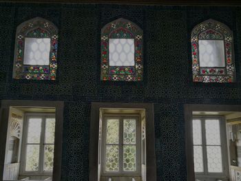 Multi colored window in temple