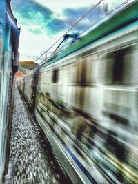 Blurred motion of train