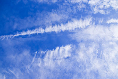 Low angle view of vapor trail in sky