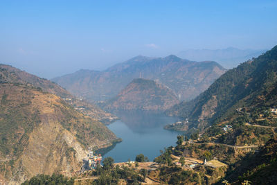 Scenic view of mountains against sky