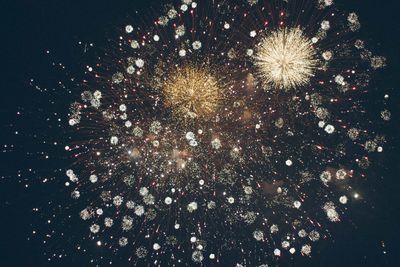 Low angle view of firework display