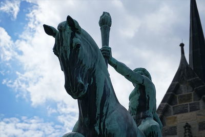 Low angle view of statue