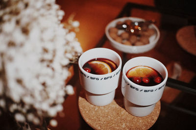 Close-up of coffee on table