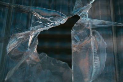 Close-up of broken glass