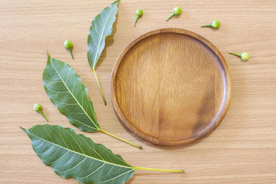 High angle view of fresh vegetables on table