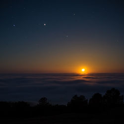 Scenic view of sky at night