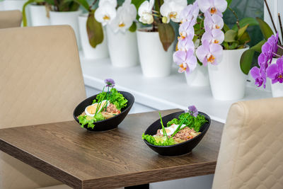 Close-up of potted plant on table