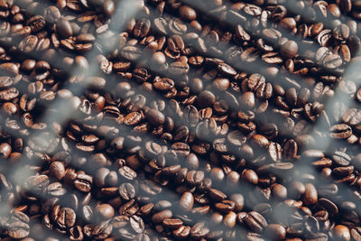 Full frame shot of roasted coffee bean