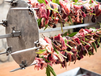 Close-up of red chili peppers for sale