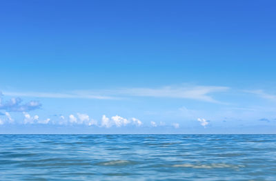 Scenic view of sea against blue sky